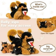 MaoGoLan 5Pcs Stuffed German shepherd toys 20 Mommy German Shepherd Stuffed Animals Dog with 4 Puppies