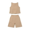 thumbnail image 6 of 2 Piece Sets for Women,Two Piece Sets For Women Summer Sleeveless Tank Tops and Wide Leg Shorts Linen Set Casual Beach Outfits, 6 of 6