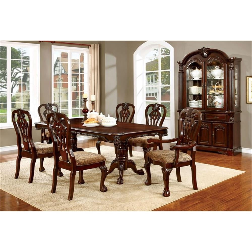 Wilson Traditional Wood Padded Dining Chair in Brown Cherry Set of 4