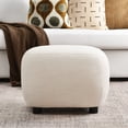 thumbnail image 6 of KINWELL 23" Wide Linen Blend Upholstered Ottoman, Textured Weave Footrest with Soft Padded Seat, Mid-Century Modern Footstool for Bedroom, Entryway or Living Room, Ivory, 6 of 11