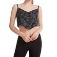 thumbnail image 6 of Penkiiy Women's Maple Leaf Colorful Reflective Sleeveless V Neck Crop Tops Tank L Black, 6 of 9