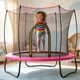 thumbnail image 2 of 4.5FT Trampoline with Safety Enclosure for Kids, SEGMART Toddler Trampoline with Basketball Hoop, Kids Trampoline with Jumping Mat, Mini Trampoline, Indoor Trampoline, Gifts for Boys Girls, 110LBS, 2 of 9