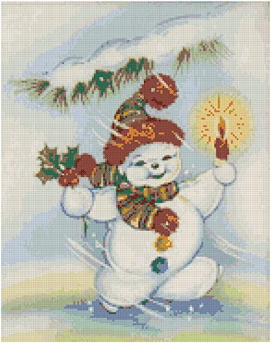 Vintage Christmas Snowman Counted Cross Stitch Pattern - Walmart.com