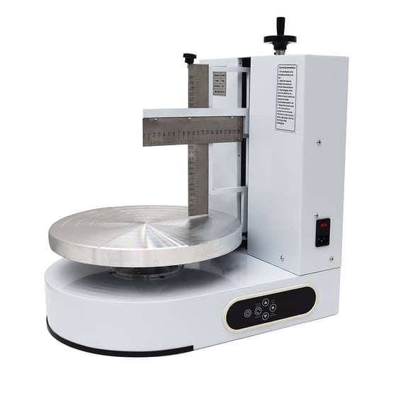 4-12 Inch Cake Cream Spreading Coating Smearing Machine Automatic Cake Plastering Machine Electric Cake Decorating Spreader Adjustable Speed White