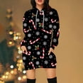 thumbnail image 2 of Lilgiuy Women Casual Loose Long Sleeve Printing Drawstring Hooded Dress Black Fall Dresses for 2022 Spring Winter, 2 of 5