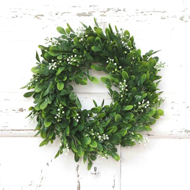 de 30cm para colgar en de hojas , de simulación Natural para patio, casa de interior, adorno para el salón Verde blanco Macarena Corona de la puerta de entrada