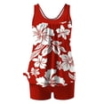 thumbnail image 5 of nerohusy Boho Print Tankini Swimsuits for Women Tummy Control Modest 2 Piece Bathing Suit with Flowy Swim Top Matching Boyshorts,Red,M, 5 of 5