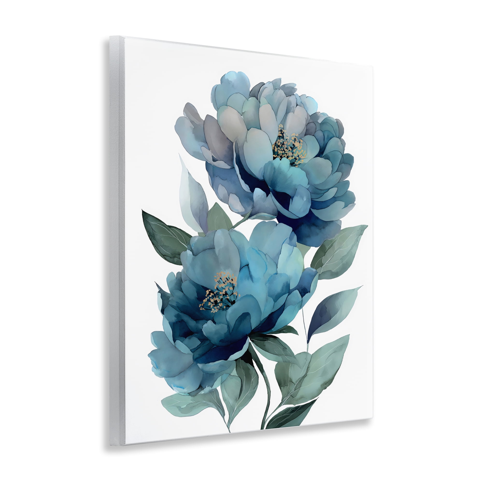Stupell Industries Two Blue Flowers Serene Peonies Wall Plaque Art, design by Franklyn Gregory