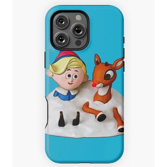 Hermey and Rudolph in the Snow Scene Phone Case for iPhone 16 15 14 13 12 11 Pro Max