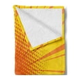 thumbnail image 2 of Vintage Yellow Soft Flannel Fleece Throw Blanket, Sun Burst with Halftone Effect Comic Book Style and Pop Art Design, Cozy Plush for Indoor and Outdoor Use, 50" x 70", Orange and Yellow, by Ambesonne, 2 of 5
