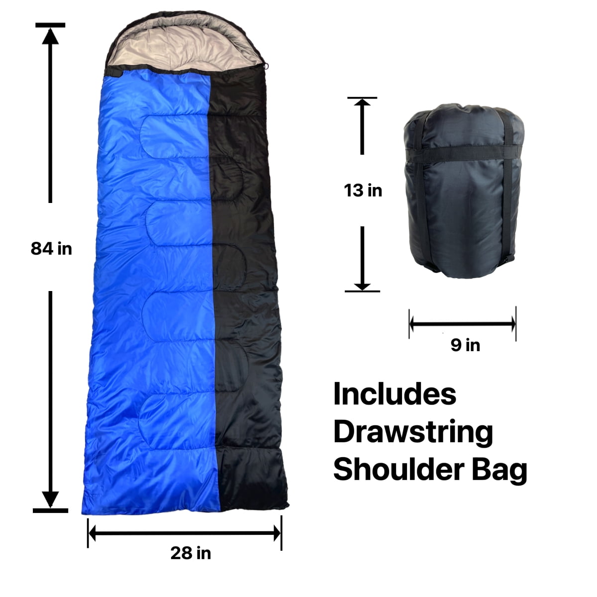 RNX 4 Season Lightweight Sleeping Bag with Compression Sack, 32 Degree F