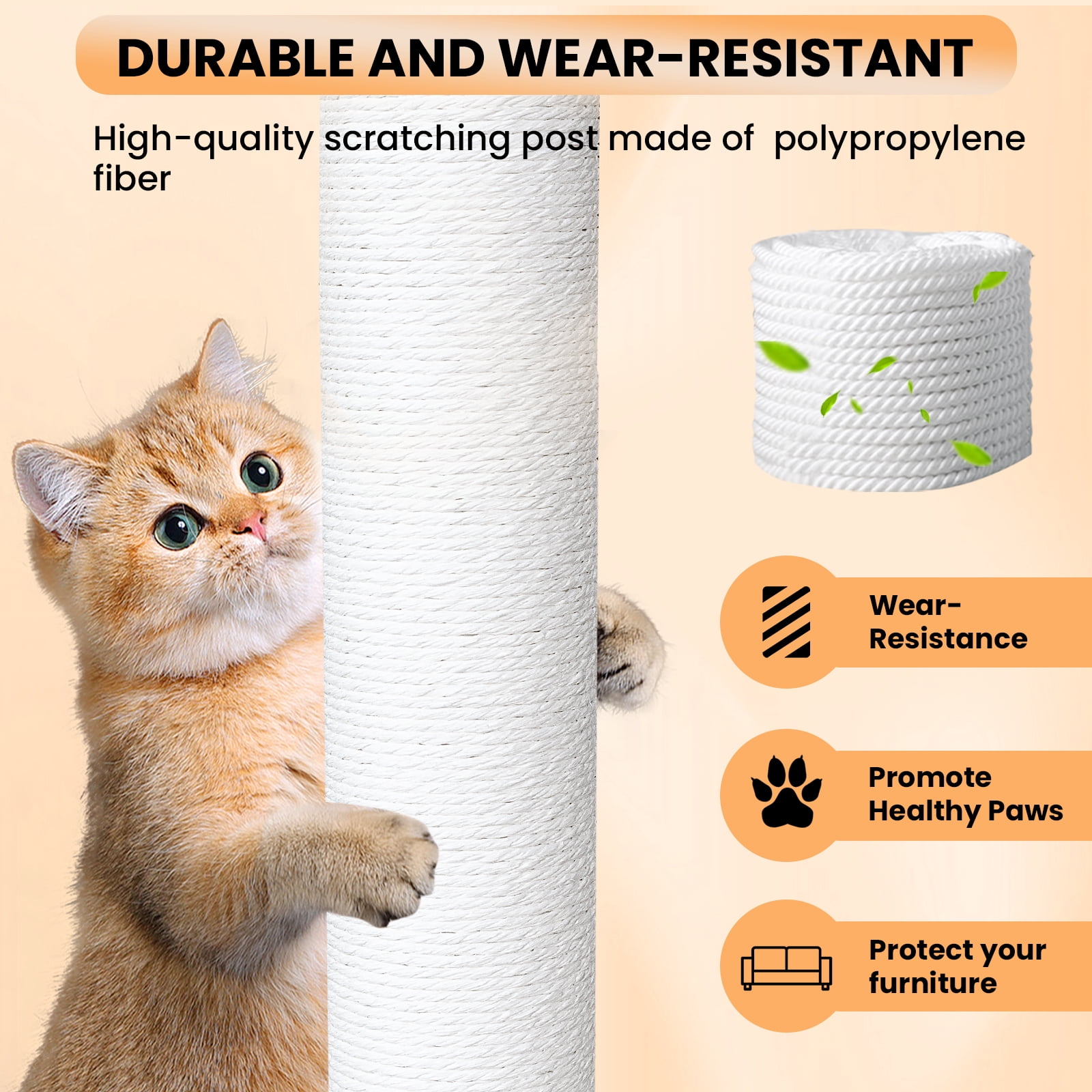 MAOHEGOU 62” Tall Cat Tree for Outdoor and Indoor Cats, Weatherproof Large Outdoor Cat Condo with Scratching Posts
