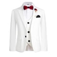 thumbnail image 3 of ETHAN Boys Suit 4 Piece Slim Fit Suit for Wedding Formal Wear Ring Bearer Outfit Jacket and Pants White 2T, 3 of 4