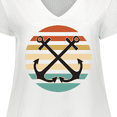 thumbnail image 4 of Inktastic Anchor Nautical Sailing Sunset Women's Plus Size V-Neck T-Shirt, 4 of 5