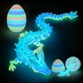 thumbnail image 2 of 12" Articulated 3D Printed Dragon in Dragon Egg - Large Flexible Crystal Dragon Toys, Fidget Sensory Desk Pet, Gothic Home Decor, Fantasy Gift for Dragon Lovers, 2 of 12
