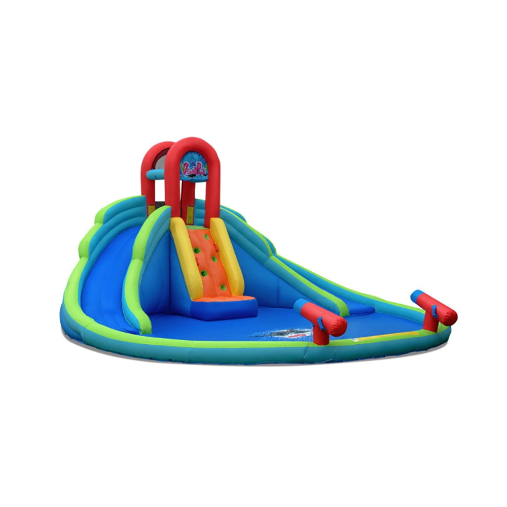 Aimee Lii Kids Inflatable Water Slide Bounce House with Carrying Bag without Blower, Playhouse for Kids Outdoor