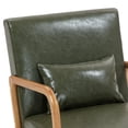 thumbnail image 5 of UIXE Faux Leather Accent Chairs Set of 2 Upholstered Comfortable Arm Chair with Lumbar Pillow Armchair for Home Bedroom, Hunter Green, 5 of 7