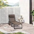 thumbnail image 3 of GVN Patio Lounge Chair,Outdoor Chaise Lounge Chair,Reclining Chaise Lounge Chair, Portable Sun Lounger, Folding Camping Cot with Removable Pillow, Brown, 3 of 10