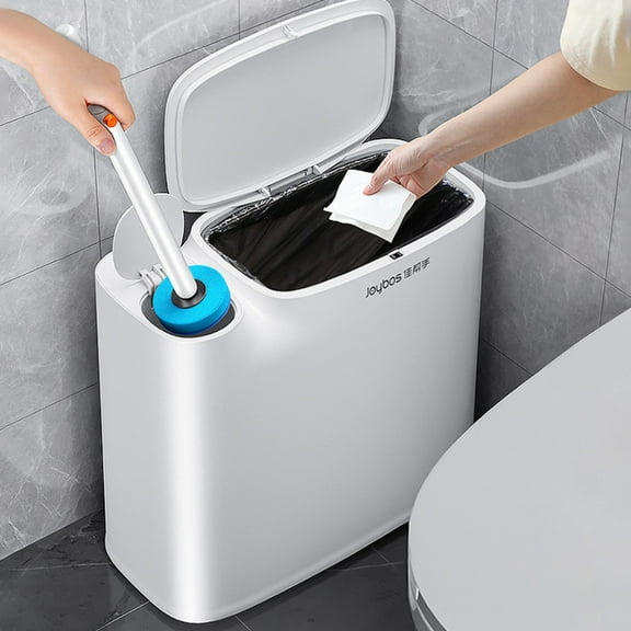 Joybos 2 In 1 Slim Bathroom Trash Can With Toilet Brush
