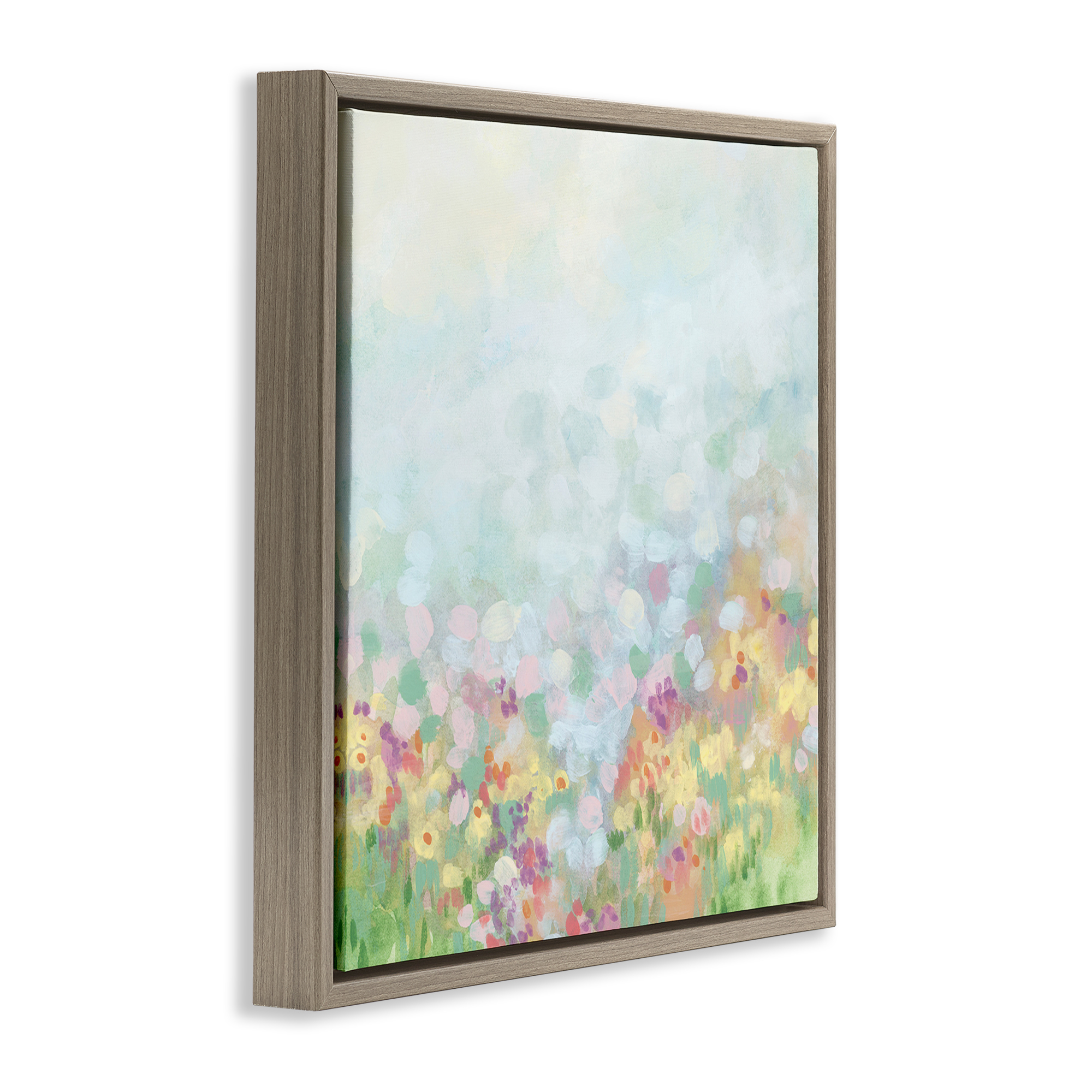 Stupell Industries Abstract Soft Meadow Abstract Painting Brown Floater Framed Art Print Wall Art, 25 x 25