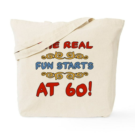 CafePress - Real Fun 60Th Birthday Tote Bag - Unisex Canvas Tote Bag, Beige, 1-Piece