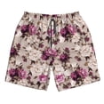 thumbnail image 3 of Uemuo Rose Flowers Pattern Men's Swim Trunks Hawaiian Beach Bathing Suit Swimsuits Beach Quick-Dry Shorts with Pockets-, 3 of 9