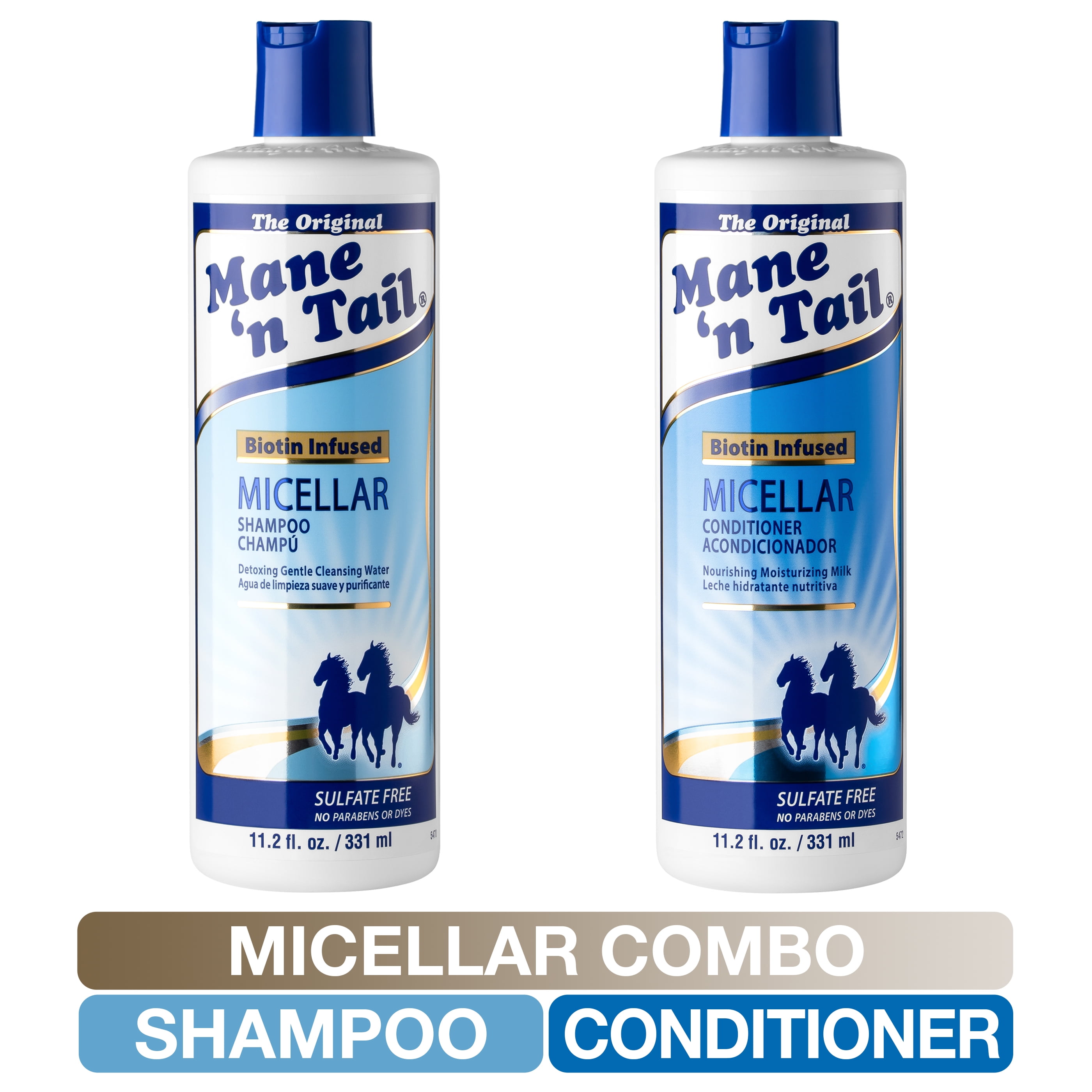 Mane 'n Tail Micellar Sulfate Free Shampoo and Conditioner Biotin Infused 11.2 Ounce Each Vegan Detox+Nourish Walmart.com