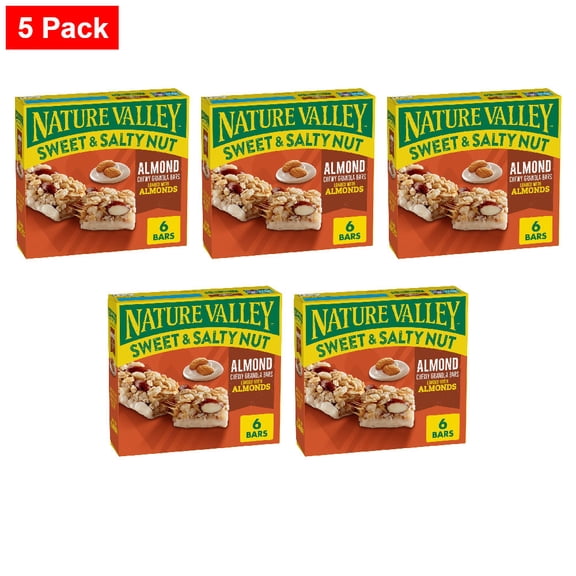 Nature Valley Almond Sweet and Salty Nut Granola Bars 6 ct / 1.2 oz - 5 Pack