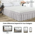 thumbnail image 5 of CCNY Wrap Around Bed Skirt Twin XL Light Gray Color 12" Drop Length Tailored Drop Easy to fit Adjustable Eastic Belt- Microfiber Bed skirt, 5 of 6