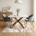 thumbnail image 3 of ODIKA 5'x7' Washable Area Rug Non-Slip, Chair-Friendly Pink Solid Abstract Boho Brushstroke Watercolor Blend Shaggy for Dining Room, Under Table, Home Office, 3 of 7