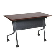 Office Star Products Training Table 4' 48 X 24 Mahogany Top Titanium Frame Kd