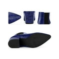 thumbnail image 3 of BLISSFUL STEP Women' s Ankle Boots Snake Print Chunky Heel Pointed Toe Pull On Boots Royal Blue 8.5, 3 of 7