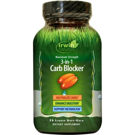 Irwin Naturals Maximum Strength 3-in-1 Carb Blocker & Metabolism Support Weight Loss Pills, 75 (Best Metabolism Booster Pills For Men)