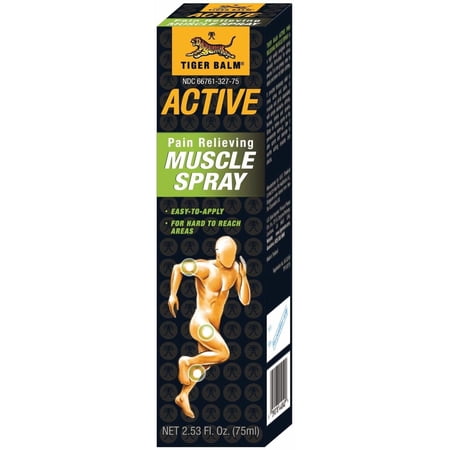 TIGER BALM Active Muscle Spray, 2.53 fl. oz. – Sports Spray – Tiger Balm Muscle Rub Spray – Analgesic Spray for Muscles – Spray for Back Discomfort & More – Relieving Spray for Soreness
