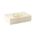 thumbnail image 4 of LINEN FEEL DISPOSABLE MONOGRAMMED GUEST TOWELS | Initial “G” | 24 pc | for Upscale Wedding and Dining (Ivory/Gold), 4 of 4