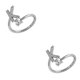 thumbnail image 1 of Anillo Abierto Qarigey Letras Mayúsculas Ajustable Diamantes de Imitación Color Plata, 1 of 1