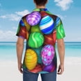 thumbnail image 6 of Bixox Men's Hawaiian Shirts Men's Colorful Easter Eggs1 Print Short-Sleeve Shirt-Small, 6 of 8