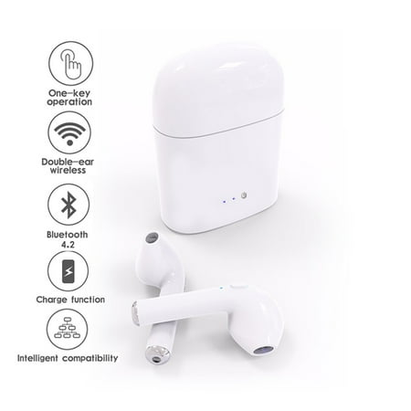 Pair Bluetooth Devices Bluetooth 4.2 EarPhone Mini Wireless In-Ear Headset headphones for iOS and Android Devices + Charging Dock ()