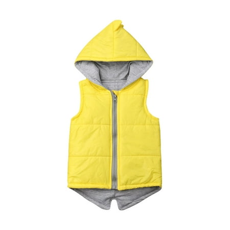

Karuedoo Kids Toddler Baby Girl Boy Dinosaur Vest Hoodie Sleeveless Waistcoat Winter Warm Jacket Outwear with Zipper 1-2 Years