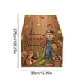 thumbnail image 3 of BUDAO00 Fall Thanksgiving Table Runner, Scarecrow Linen Table Runner with Autumn Harvest Blessings Print, 13 x 47 Inch Rustic Dining Table Decor for Kitchen, Console and Mantel (C), 3 of 9
