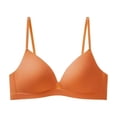 thumbnail image 2 of QASIEATN Solid Color Plunge Bras for Women Spaghetti Strap Wireless Demi Cup Bras Women's Underwear, 2 of 4