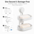 thumbnail image 4 of White Double Layer Suction Cup Soap Dish Holder, Wall Mounted Self-Draining, Removable Waterproof, 4 of 7