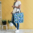 thumbnail image 4 of FORMRS Womens Canvas Tote Bag with Zipper Inner Pocket Shoulder Handbag, Blue Dots, 4 of 7