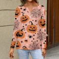 thumbnail image 3 of MVRLSH Womens Tops Blouse Casual Multi Style Graphic Printed Long Short Sleeve V Neck Daily Wear Loose Fit Blouses Light Yellow - XXXL, 3 of 5