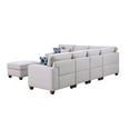 thumbnail image 3 of Pemberly Row 7-Piece Upholstered Fabric Sectional with Ottoman in Light Gray, 3 of 9