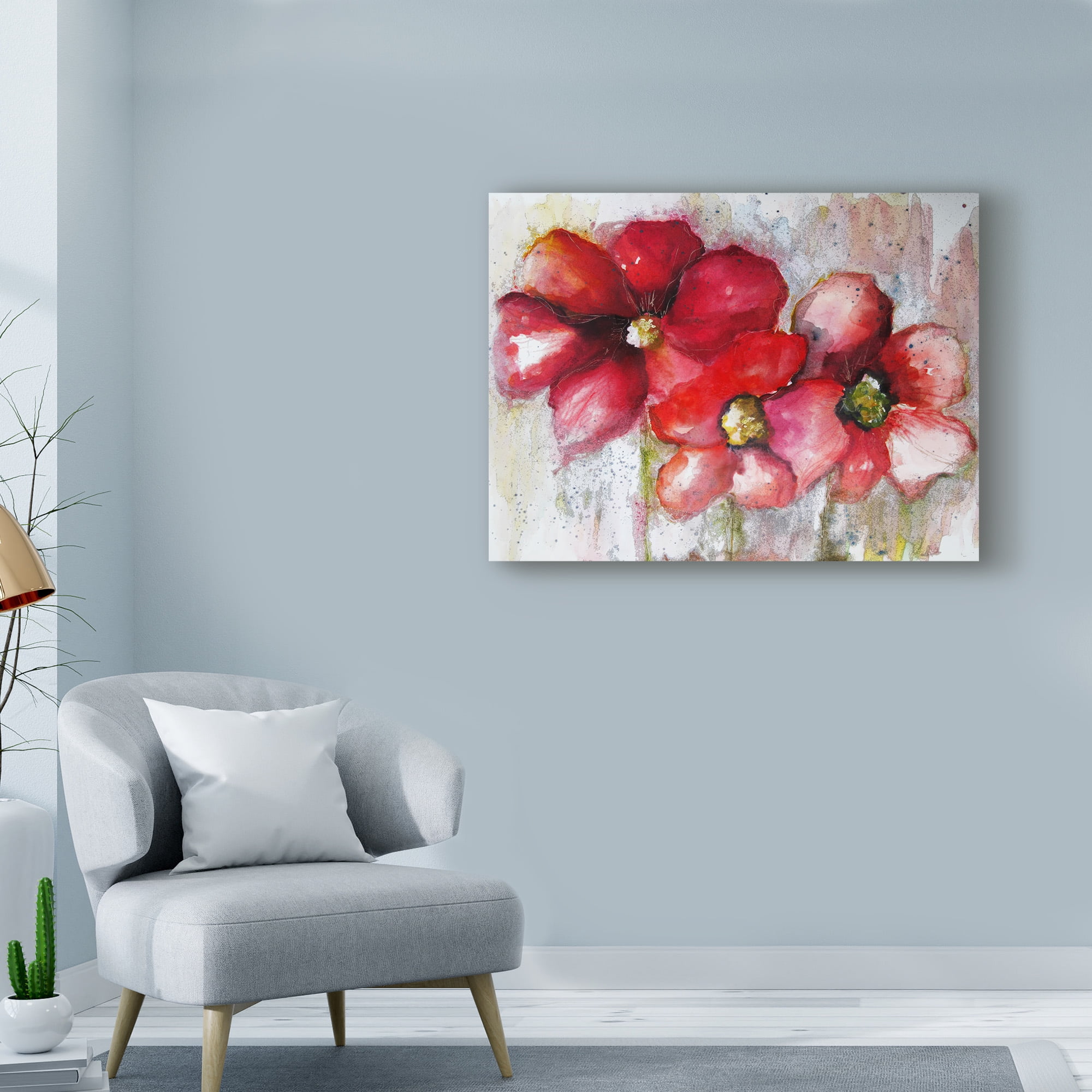 Trademark Fine Art 'Fuchsia Poppies II' Canvas Art by Leticia Herrera