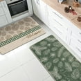 thumbnail image 5 of Welcome Winter Wishes Kitchen Rugs Set of 2, Green Pine Cone Pine Needle Kitchen Mats Decor, Plaid Farmhouse Seasonal Floor Door Mat Home Decorations - 17x30 and 17x47 Inch, 5 of 6