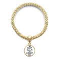 thumbnail image 1 of Citation Restez Calme et Portez un bracelet Noir Pendentif Rond Chaîne de Bijoux, 1 of 3
