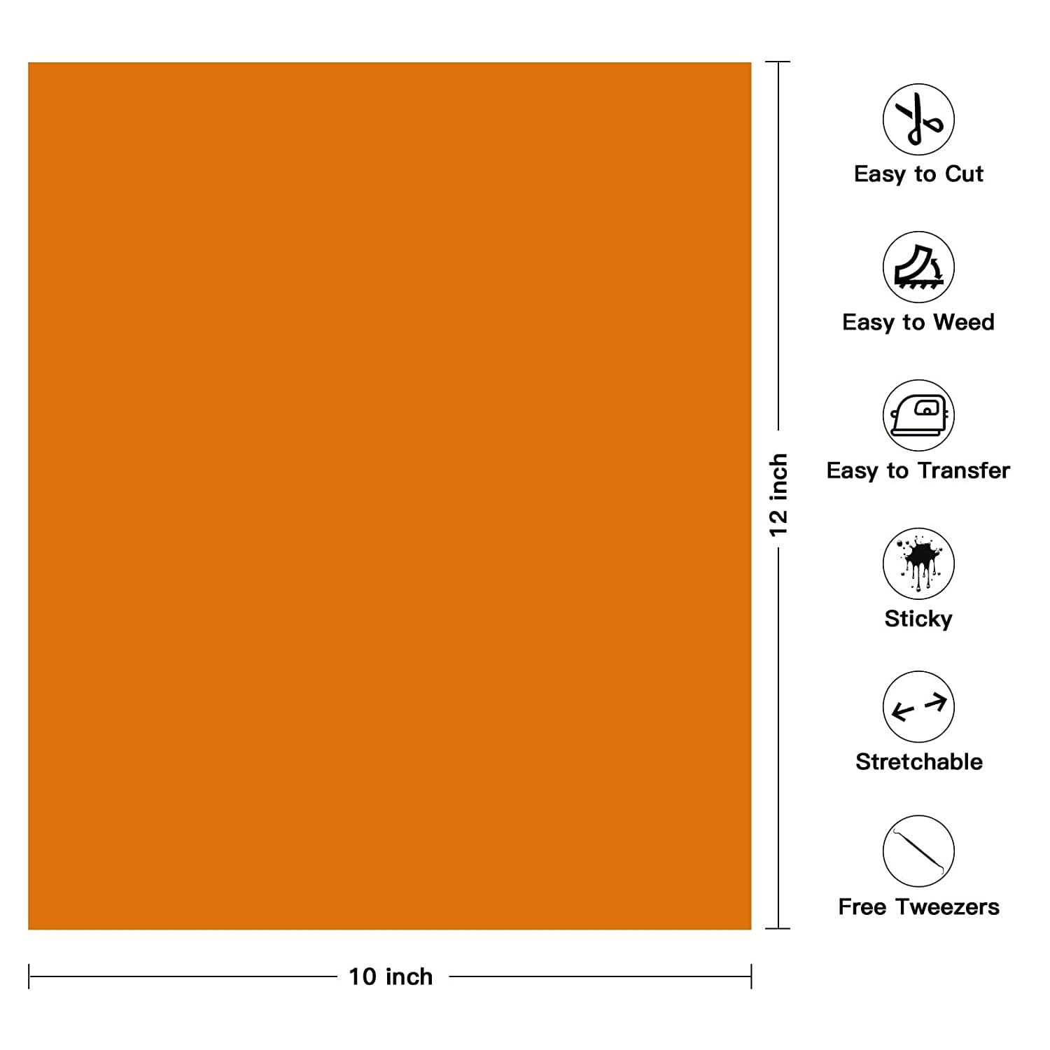 HTVRONT 12" x 10" Heat Transfer Craft Vinyl Sheet, 36 Assorted Colors, 54 Pack