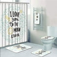 thumbnail image 1 of PRTAU I Love You Cartoon Sweet Dreams Children Sibling Love Friends Baby Kids 5 Piece Bathroom Set Shower Curtain Bath Towel Bath Rug Contour Mat and Toilet Lid Cover, 1 of 2